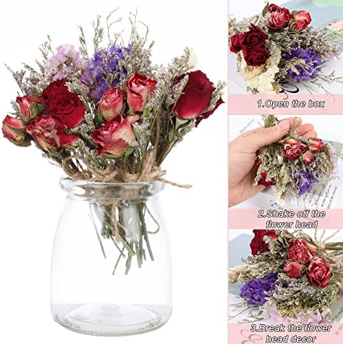 10 Pack Mini Dried Flower Bouquets with Stem Forget Me Not