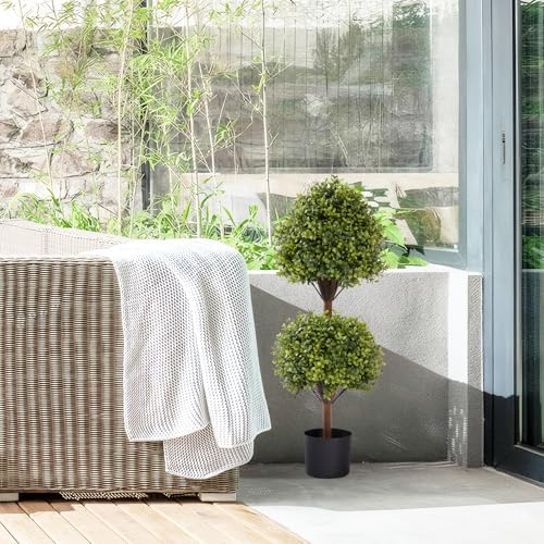 THE BLOOM TIMES Artificial Boxwood Topiary Set of 2