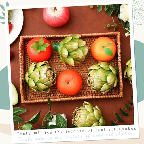 Timgle 4 Pcs Green Artificial Artichokes for Decorations