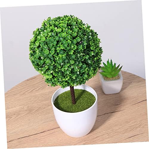 3Pcs Artificial Cherry Ball Bonsai for Home Office Decor