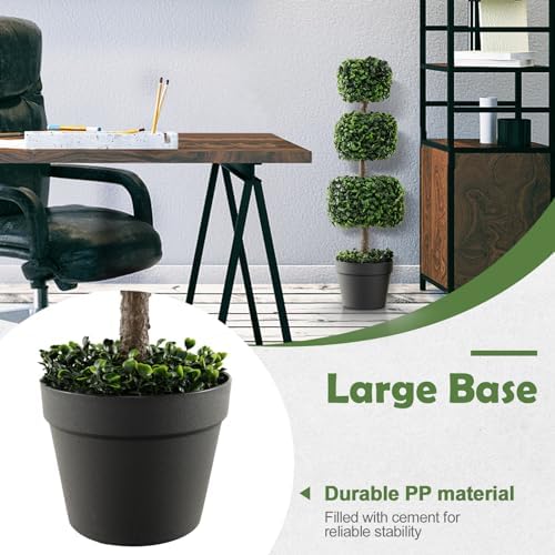 Goplus 35 Inch Artificial Boxwood Topiary Tree