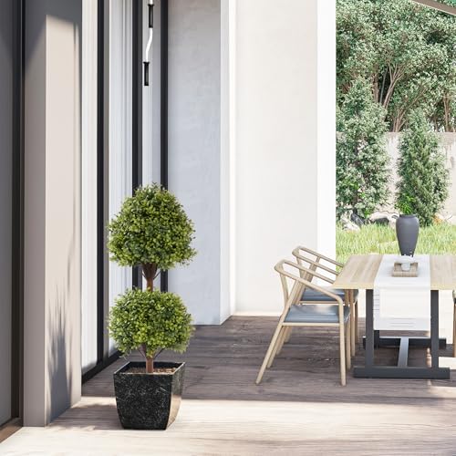 THE BLOOM TIMES Artificial Boxwood Topiary Set of 2