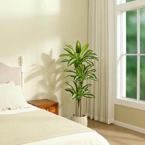 Ferrgoal 5 Ft Dracaena Tree Artificial Plants with Woven Seagrass Basket