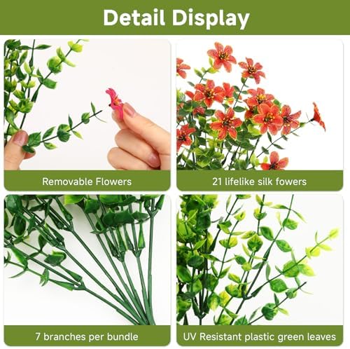 SHareconn Artificial Flowers for Outdoor Spring Decorations