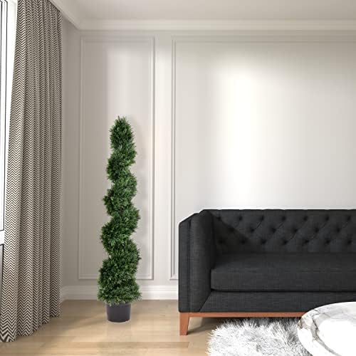 Vickerman Artificial Cedar Topiary Spiral Tree 5 Foot Tall