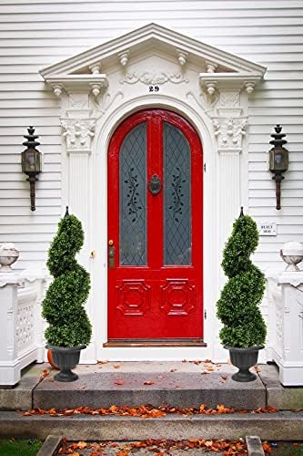 35 Inch Outdoor Boxwood Spiral Faux Topiary Trees Set of 2