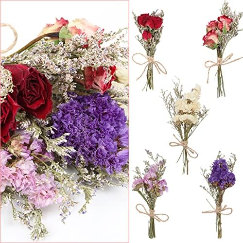 10 Pack Mini Dried Flower Bouquets with Stem Forget Me Not