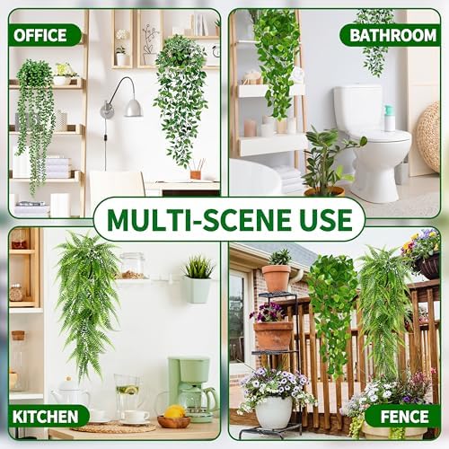 4 Pack Artificial Hanging Plants for Home Decor