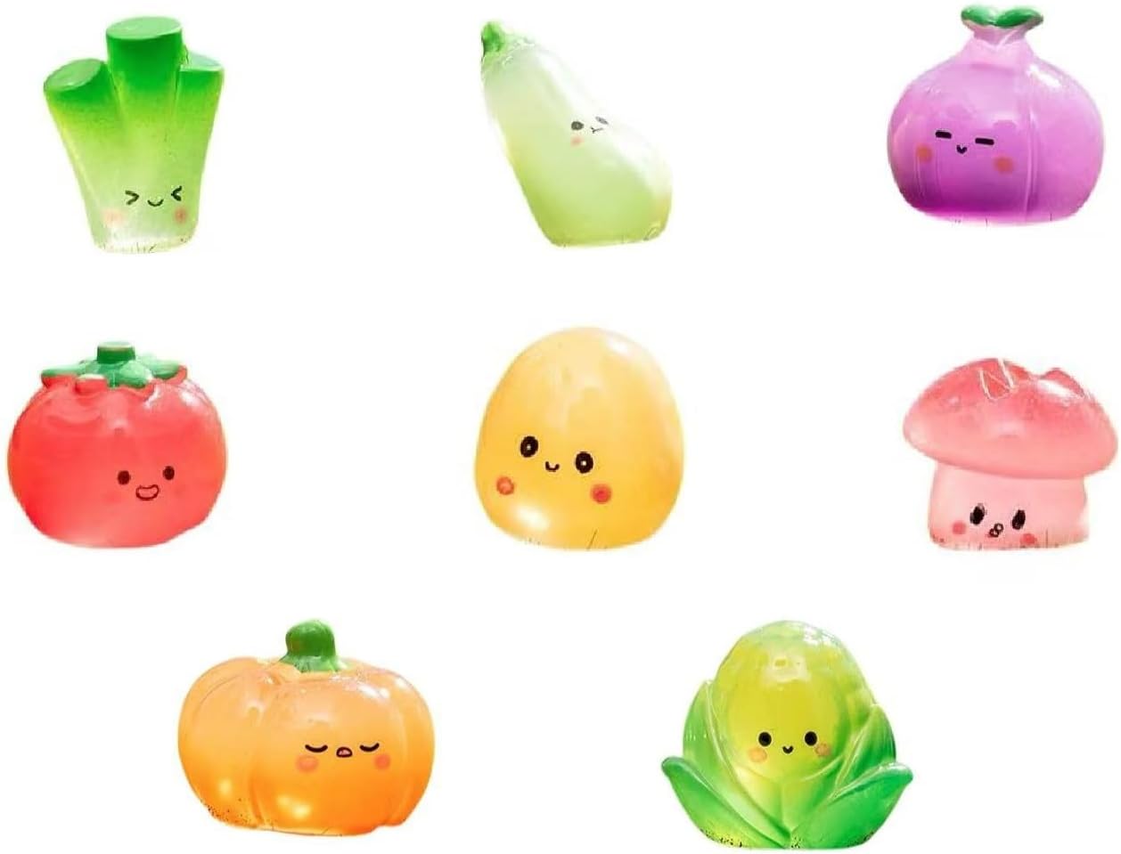 16 Pack Glow-in-the-Dark Resin Vegetables Home Decorations