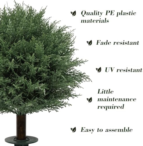 Artificial Cedar Topiary Ball Trees Set of 2
