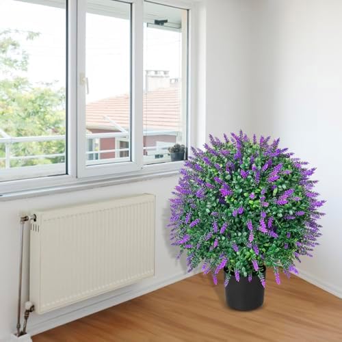 WAYNHUI Artificial Lavender Topiary Ball Trees Set of 2