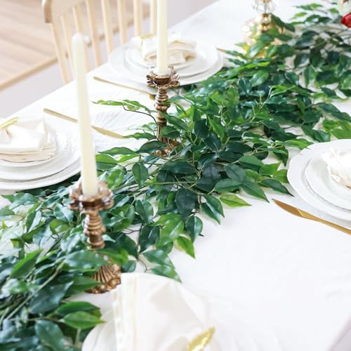 Mizii 24pcs Artificial Ficus Garland with Silk Leaves