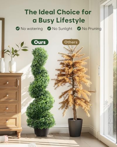 FutureNest Artificial Boxwood Topiary Trees 3ft 2 Piece Set