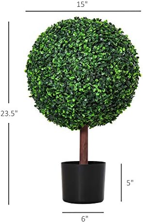Outsunny 235 Artificial Boxwood Topiary Ball Tree