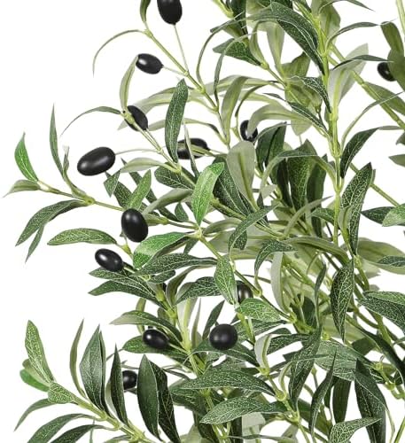 6ft Artificial Olive Tree with Natural Wood Trunk and Lifelike Fruits