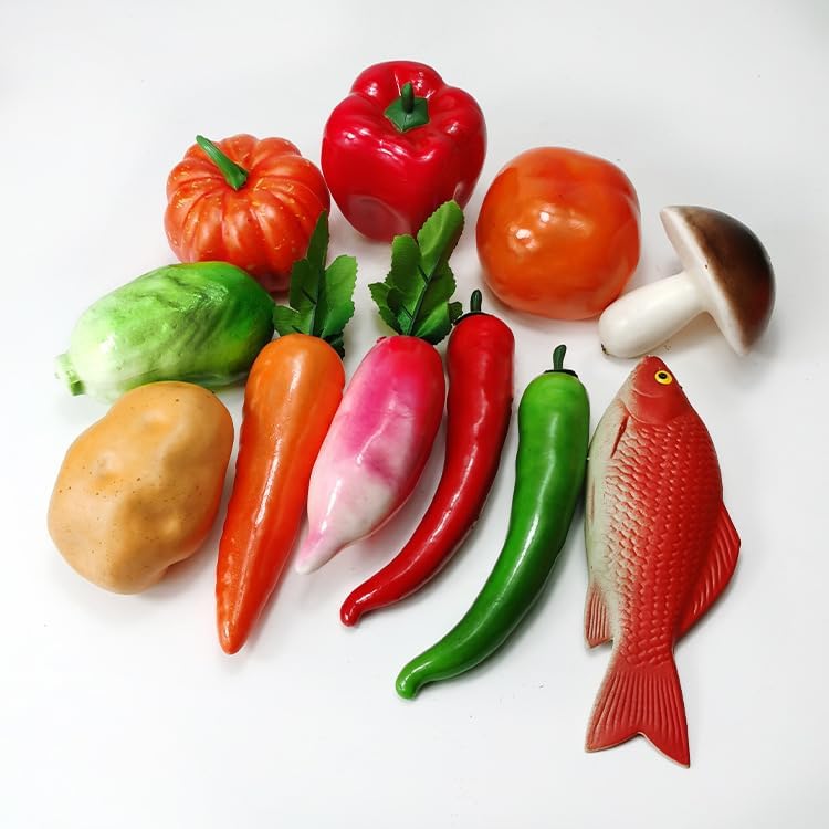 Realistic Artificial Vegetables Decor Set 10pcs Mushroom