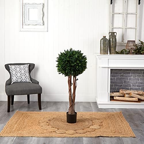 Nearly Natural 46 Inch Artificial Topiary Tree with Black Planter