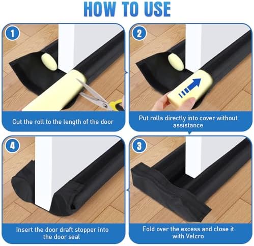 BlissTrends Door Draft Stopper 36 Inch Black