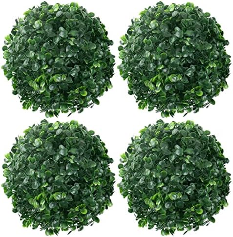 RP Remarkable Power 4 Pack 7 Inch Artificial Topiary Plant Ball Boxwood