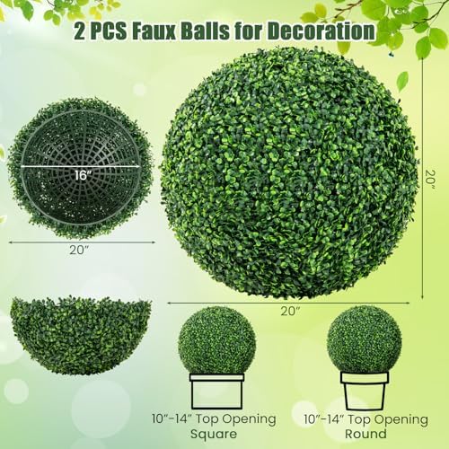 GOFLAME 20 Artificial Plant Topiary Ball Set