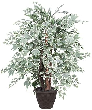 Vickerman 4 Foot Artificial Silver Maple Bush with Decorative Container