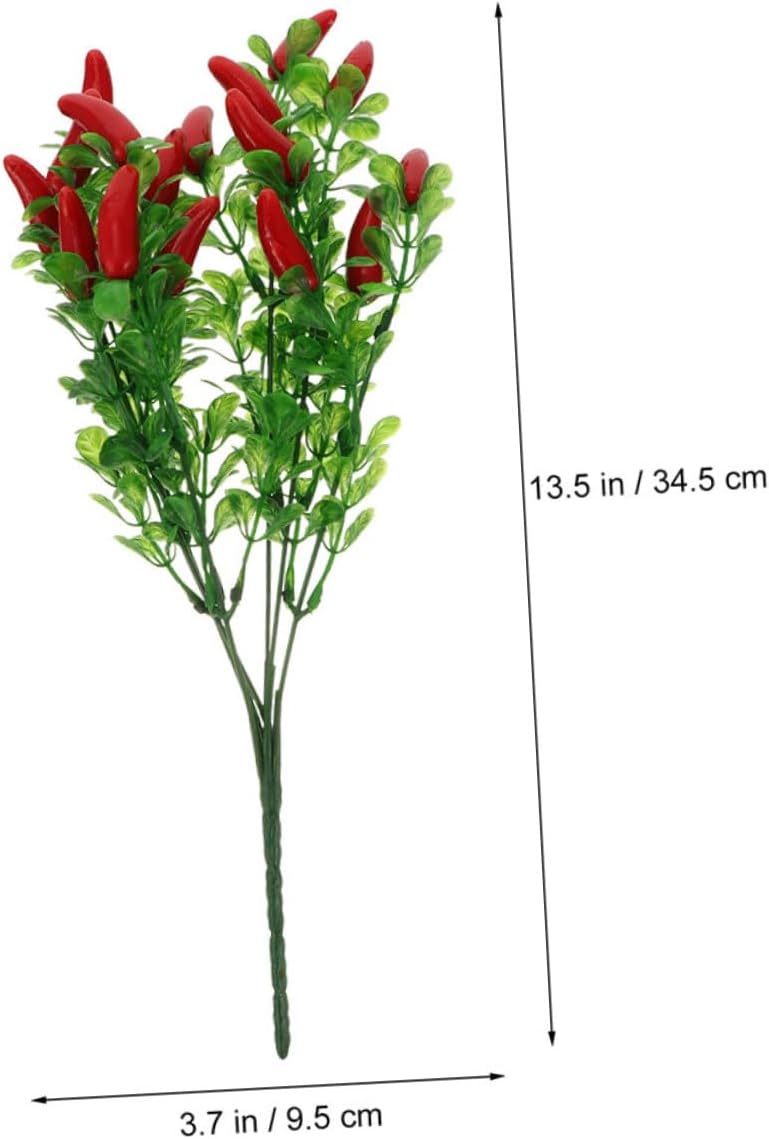 2Pcs Lifelike Artificial Chili Pepper Branches for Home Decor