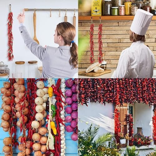 Realistic Artificial Chili Pepper String 5 Pack Decor