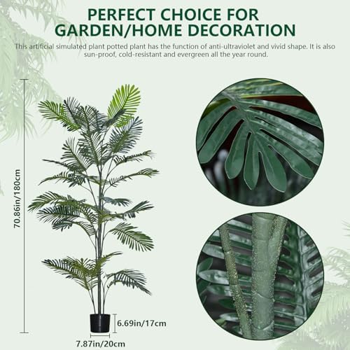 6ft Faux Palm Trees Set of 2 - Indoor Outdoor Artificial Tree