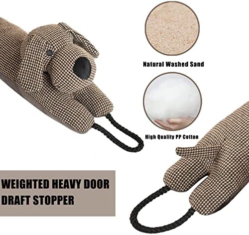 Marwood 36 Inch Decorative Snake Draft Stopper - Brown Dog