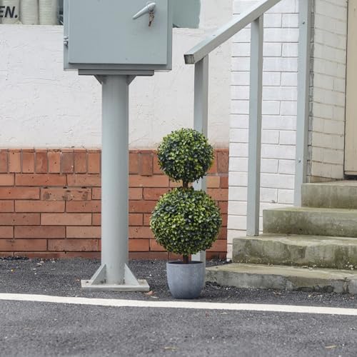 UNADRA Faux Boxwood Topiary Plants 2 Pack 24 Inch Artificial