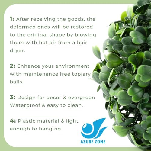 Azure Zone Pack of 6 4 Inch Artificial Boxwood Topiary Plants