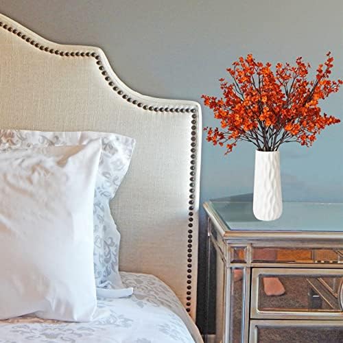 Mandys Burnt Orange Artificial Babys Breath Flowers 6 Bundles
