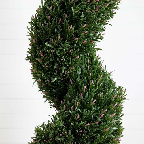 Nearly Natural 7ft UV Resistant Artificial Rosemary Spiral Topiary Tree