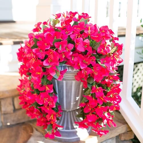 INSPRING Artificial Bougainvillea Flowers 2PCS UV Resistant Decor