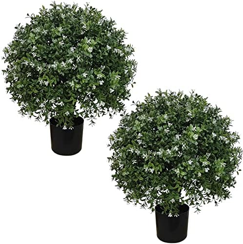 ALL SEASON GREEN Boxwood Ball Artificial Topiary Set of 2