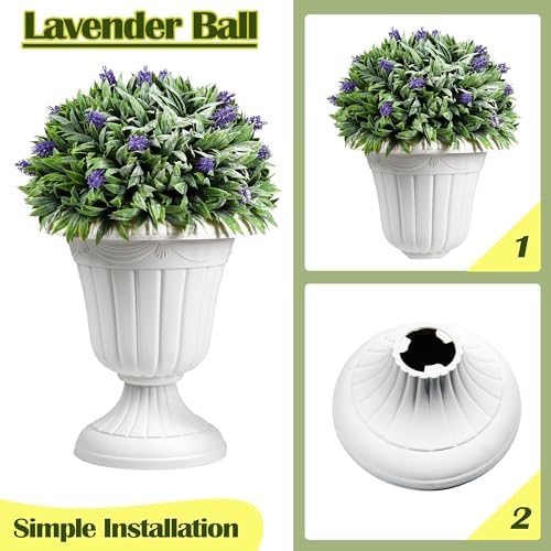 Sunnyglade 2 Pack 17 Inch Artificial Lavender Topiary Trees