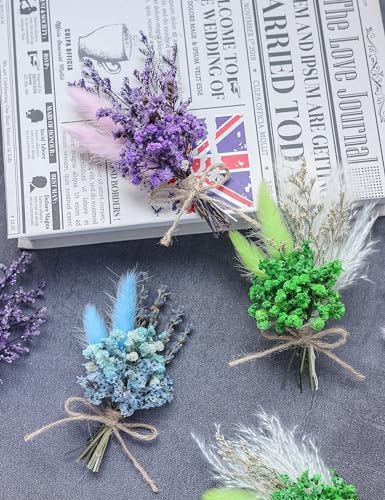 Xins Convey Mini Dried Flower Bouquet Set 12 Pcs Blue