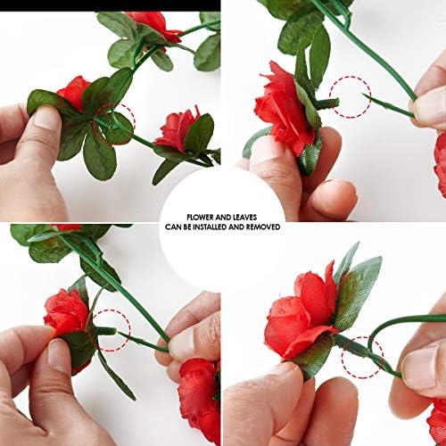 8 Pcs 66FT Artificial Rose Vine Garland for Home and Events