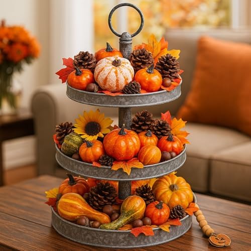 DomeStar 50PCS Artificial Pumpkins Gourds Fall Decor Set