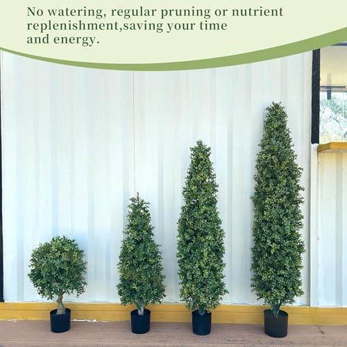 Artificial Boxwood Topiary Tree 4FT 2 Pack