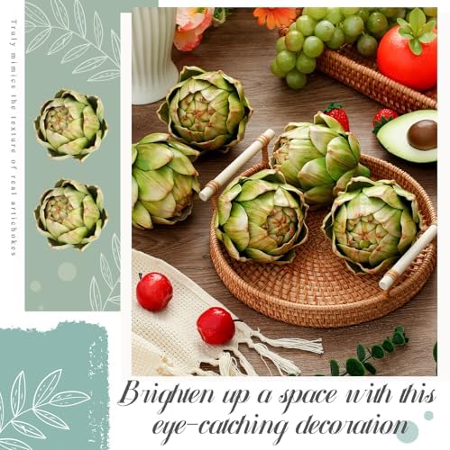 Timgle 4 Pcs Green Artificial Artichokes for Decorations