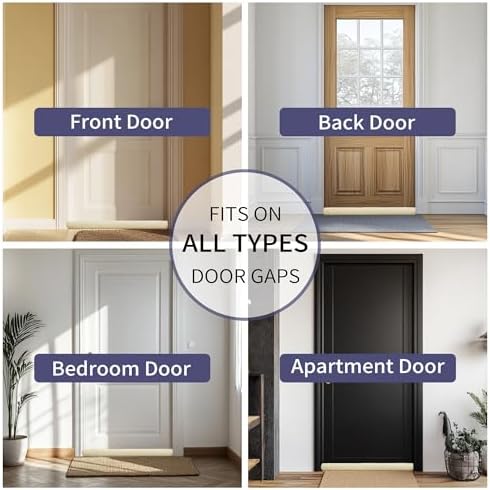 Ciieyuo Door Draft Stopper Velour Insulation Noise Blocker