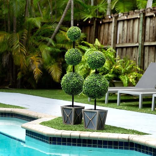 Nearly Natural 45 Inch UV Resistant Artificial Topiary with LED Lights