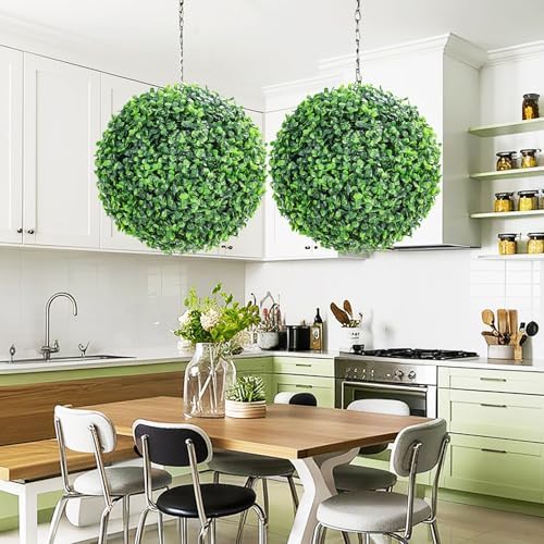 GarveeHome 2 Pcs Artificial Topiary Balls Outdoor Decor