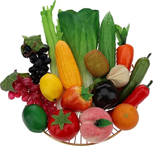Woration 18pcs Artificial Fruit Vegetable Decoration Set
