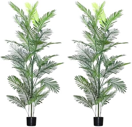 6ft Faux Palm Trees Set of 2 - Indoor Outdoor Artificial Tree