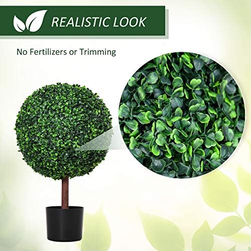 Outsunny 235 Artificial Boxwood Topiary Ball Tree