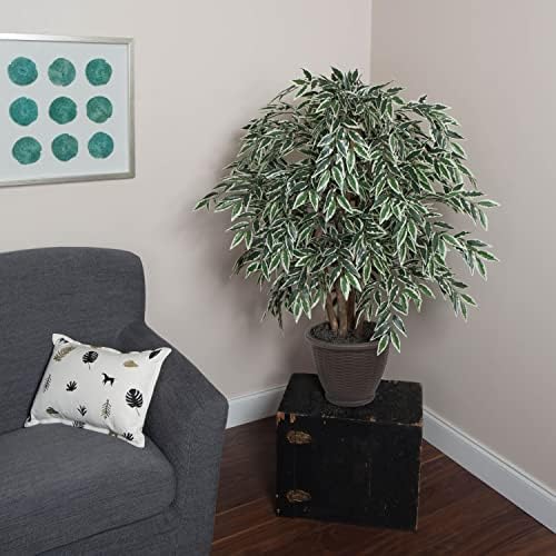 Vickerman 4 Foot Artificial Variegated Smilax Bush with Container