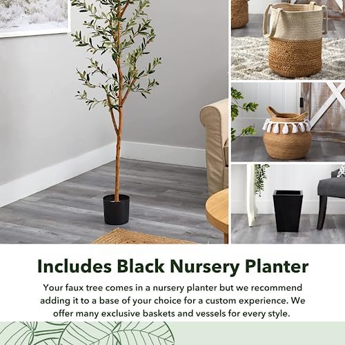 Nearly Natural 82in Olive Artificial Silk Tree