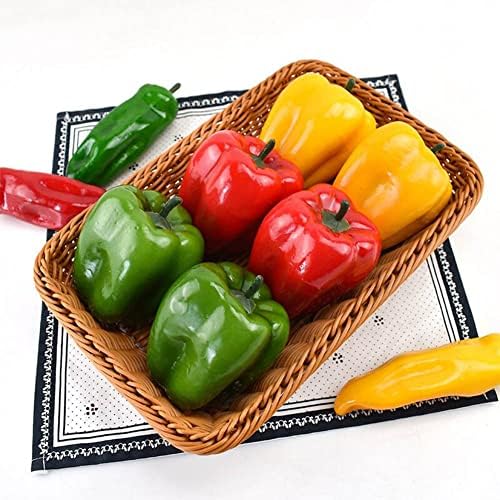 VIOKKO 10Pcs Artificial Bell Peppers and Chili Peppers Set